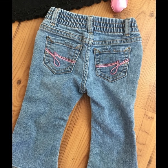 Little girls Jordache distressed jeans 12 months - Picture 3 of 4